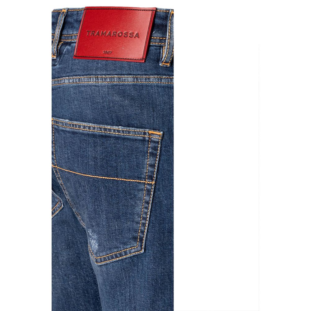 Tramarossa Blue Cotton Jeans & Pant for Timeless Elegance
