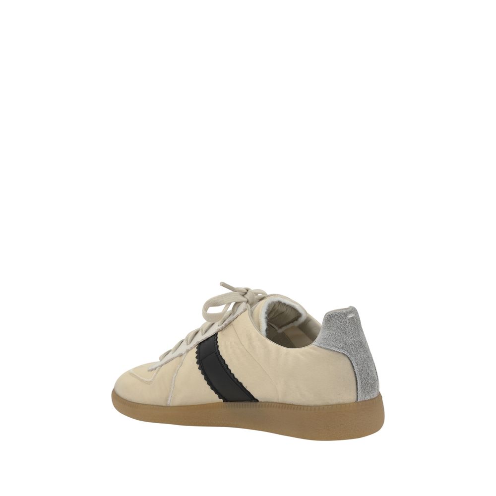 Margiela White Calfskin Sneakers - Iconic Retro Elegance