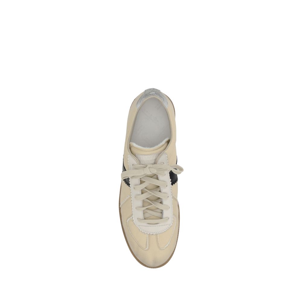Margiela White Calfskin Sneakers - Iconic Retro Elegance