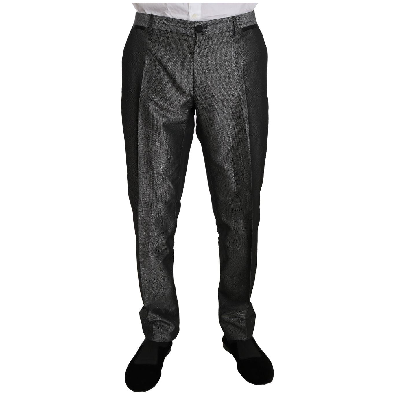 Dolce & Gabbana Gray Patterned Wool Martini Suit