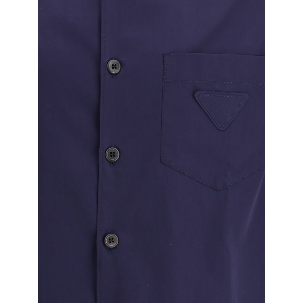 Prada White Premium Cotton Short-sleeved Shirt