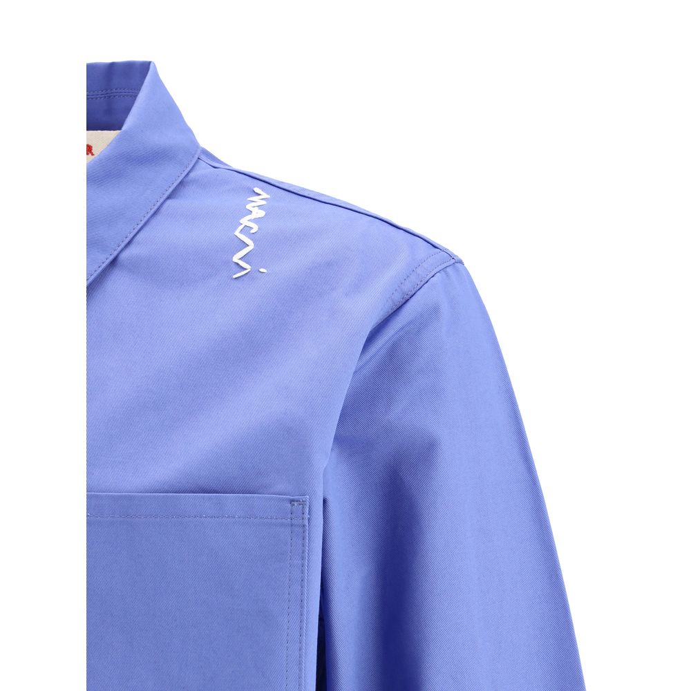 Marni Red Cotton Shirt With Zipper - Contemporary Elegance Redefined
