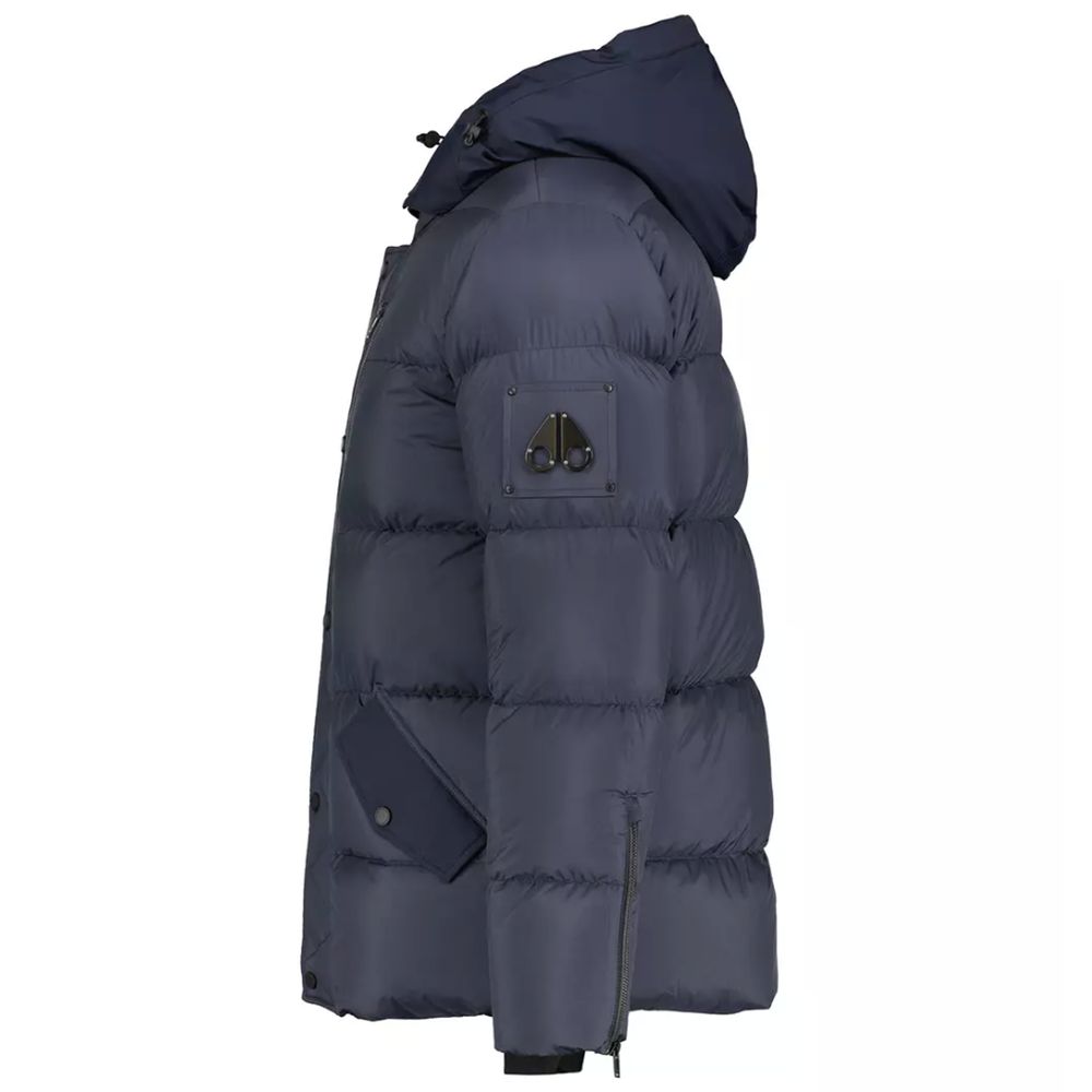 Moose Knuckles Blue Nylon Jacket - Luxe Outerwear Essential
