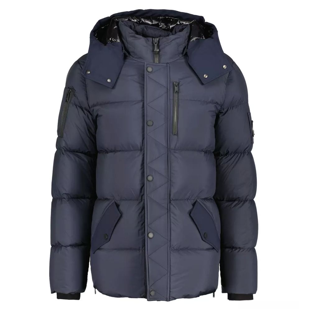 Moose Knuckles Blue Nylon Jacket - Luxe Outerwear Essential