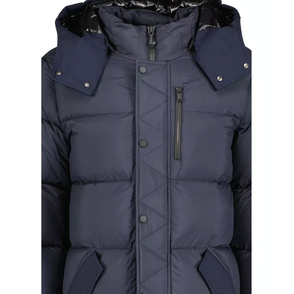 Moose Knuckles Blue Nylon Jacket - Luxe Outerwear Essential