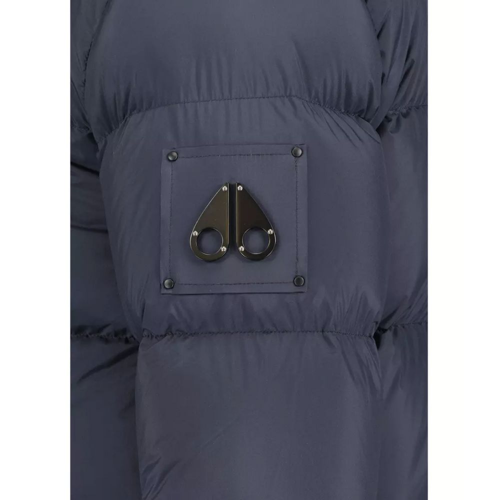 Moose Knuckles Blue Nylon Jacket - Luxe Outerwear Essential