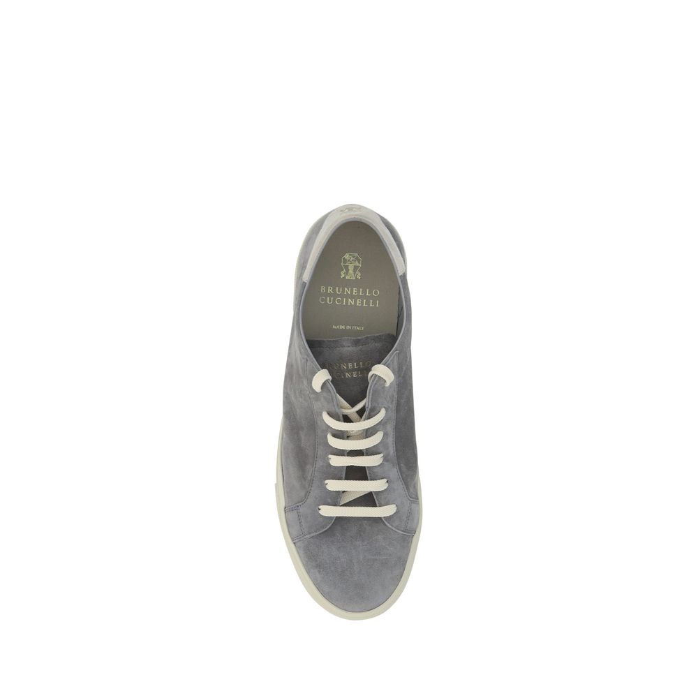 Brunello Cucinelli White Calfskin Sneakers in Luxurious Design