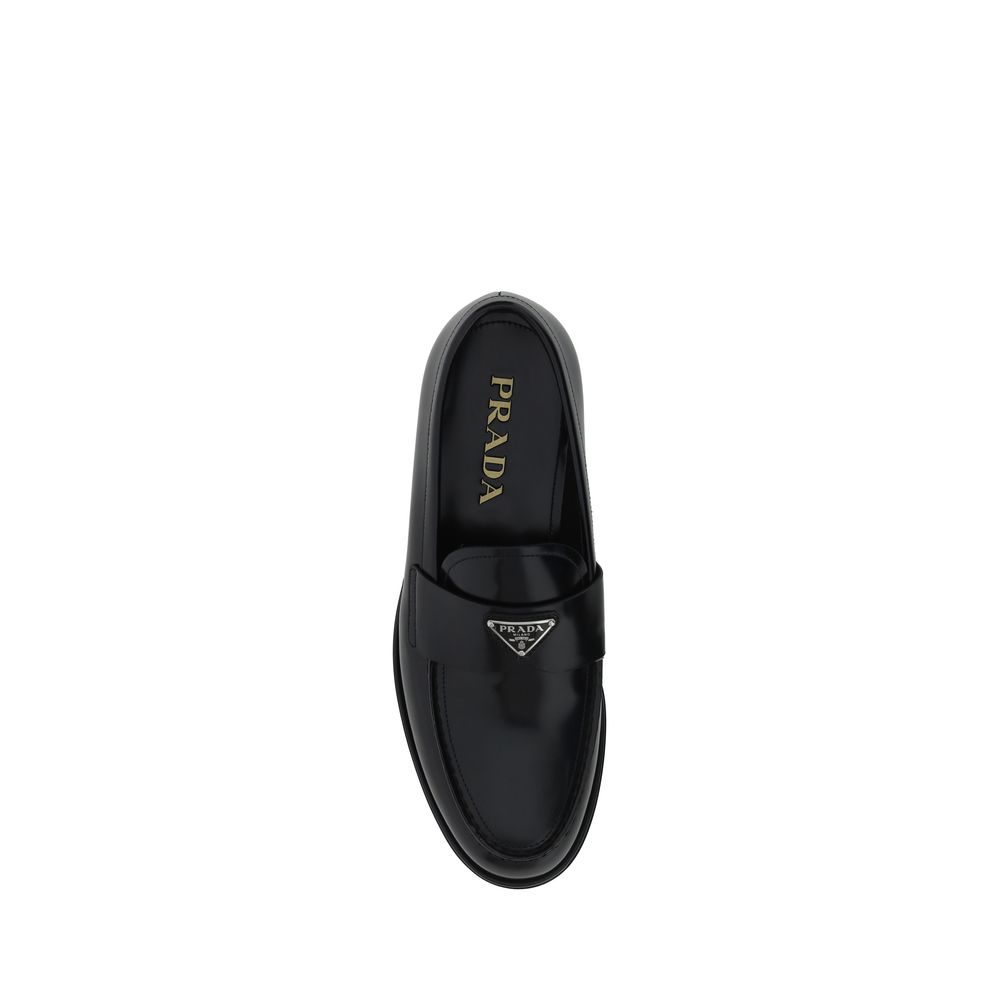 Prada Black Calfskin Loafers: Timeless Elegance Meets Modern Sophistication