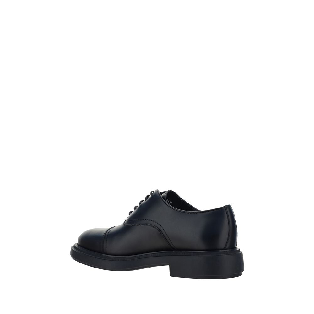 Ferragamo Black Premium Calfskin Balmoral Lace-Up Shoes