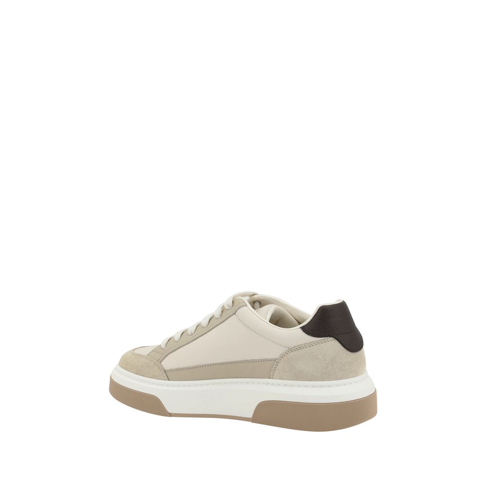Ferragamo White Leather Sneakers with Iconic Design
