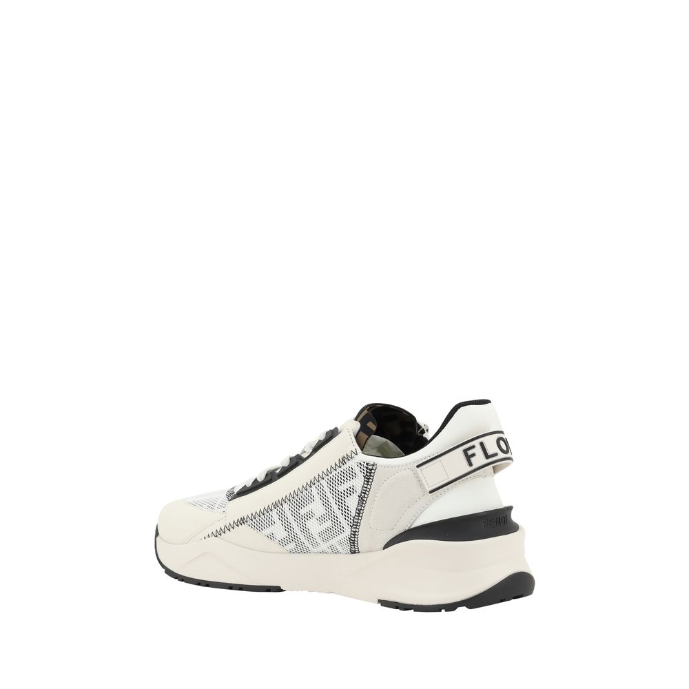 Fendi White Leather Flow Sneakers