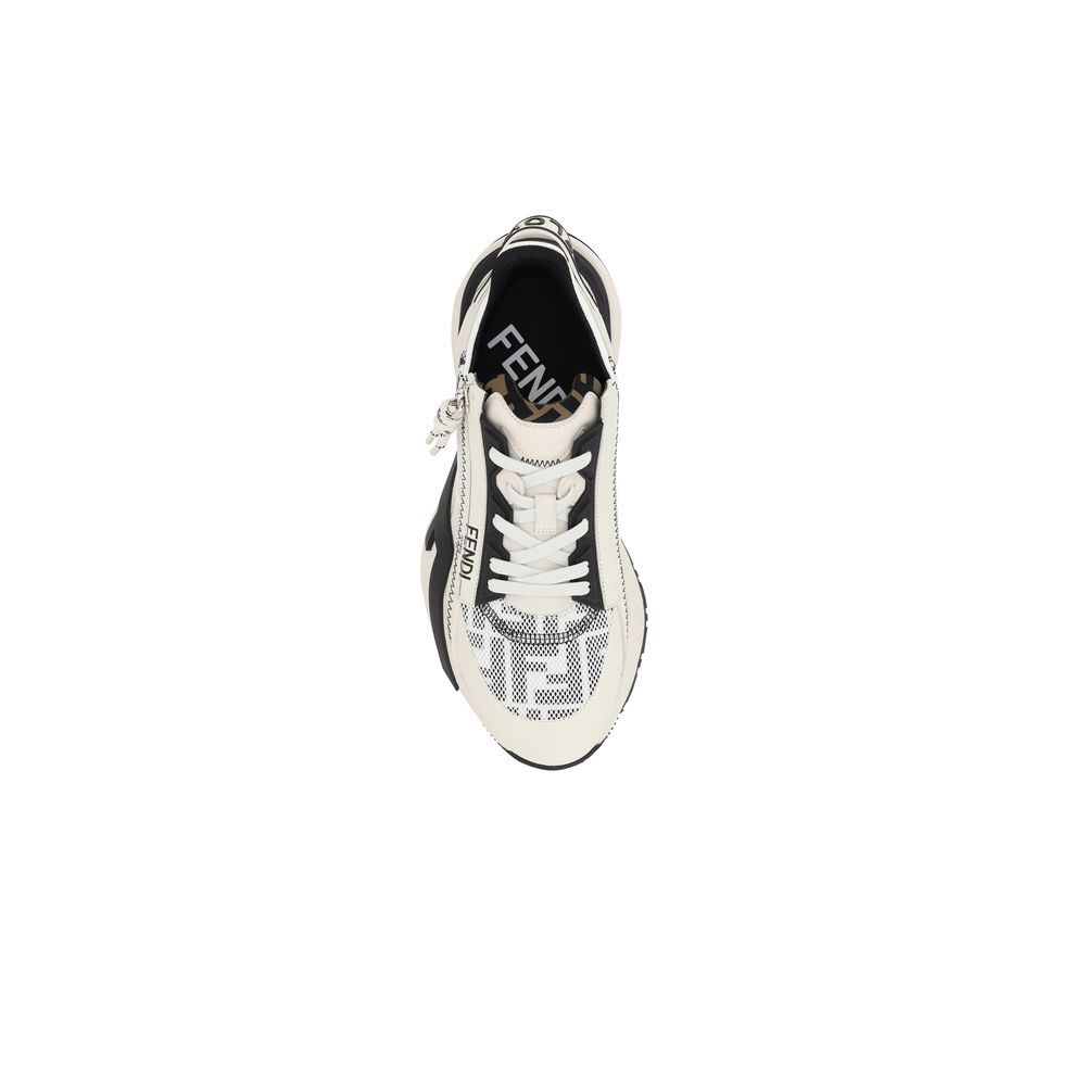 Fendi White Leather Flow Sneakers
