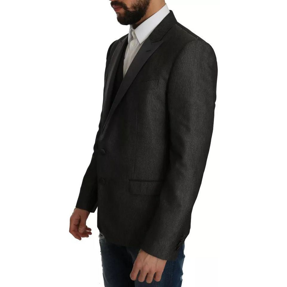 Dolce & Gabbana Gray Wool Blazer MARTINI 2 Piece Elegance