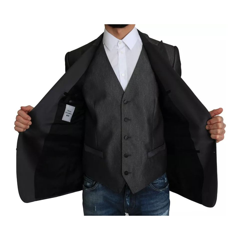 Dolce & Gabbana Gray Wool Blazer MARTINI 2 Piece Elegance