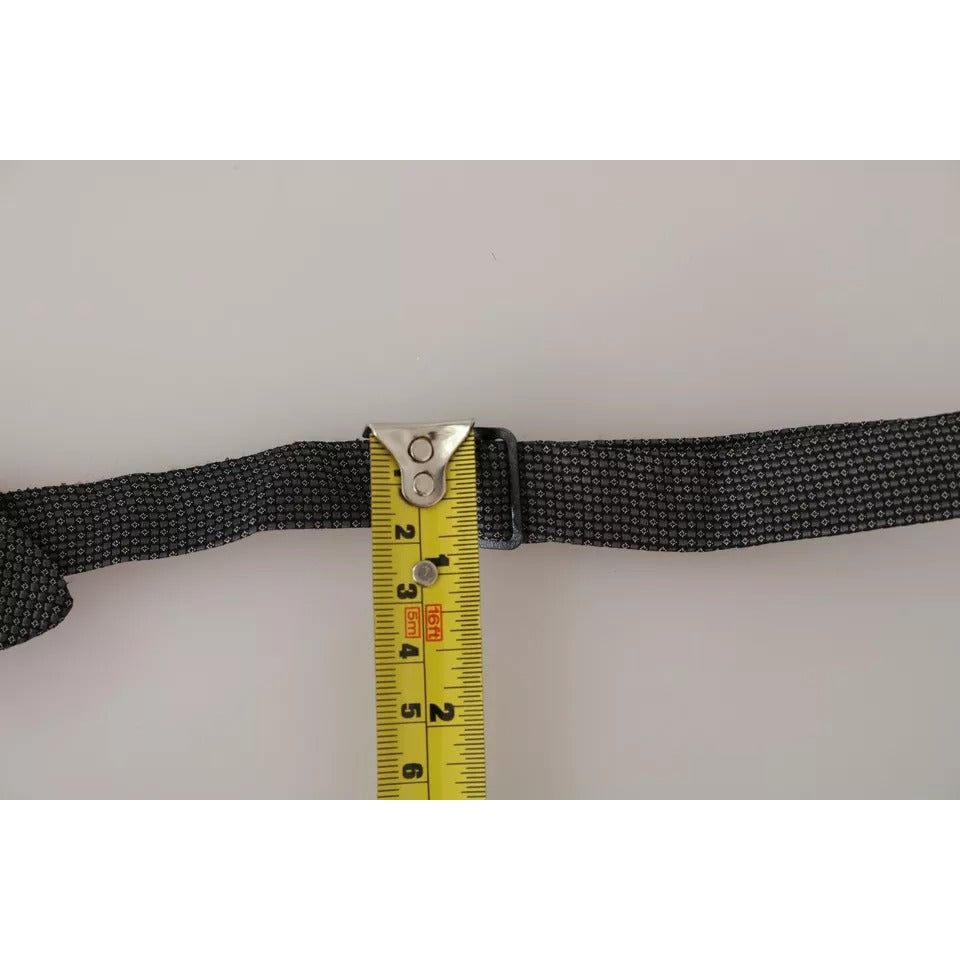 Dolce & Gabbana Gray Silk Patterned Necktie Bow Tie
