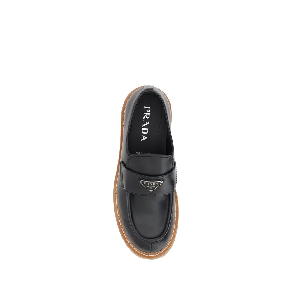 Prada Black Patent Leather Loafers for Elevated Sophistication