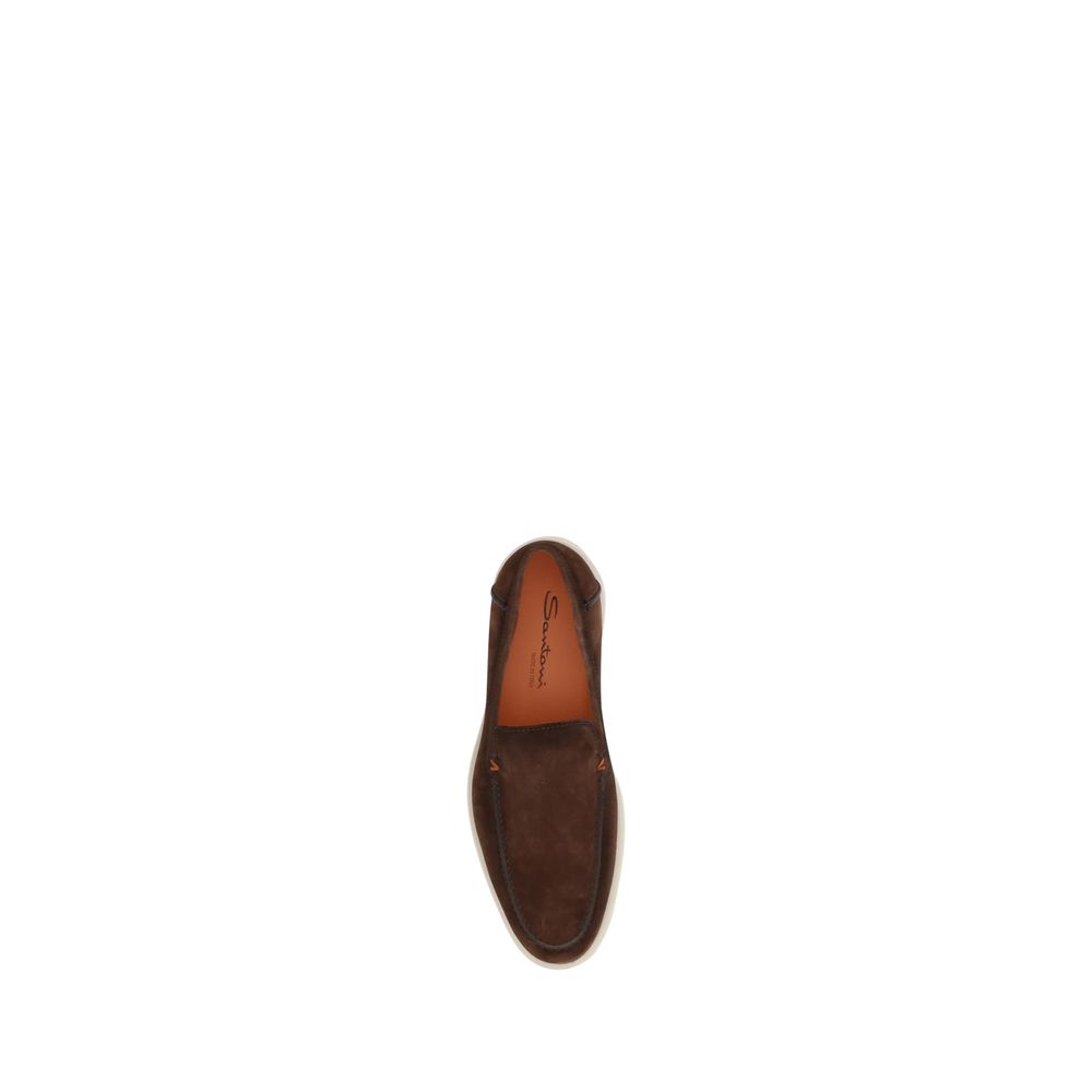 Santoni Brown Suede Loafers: Elegant Suede Footwear Redefined