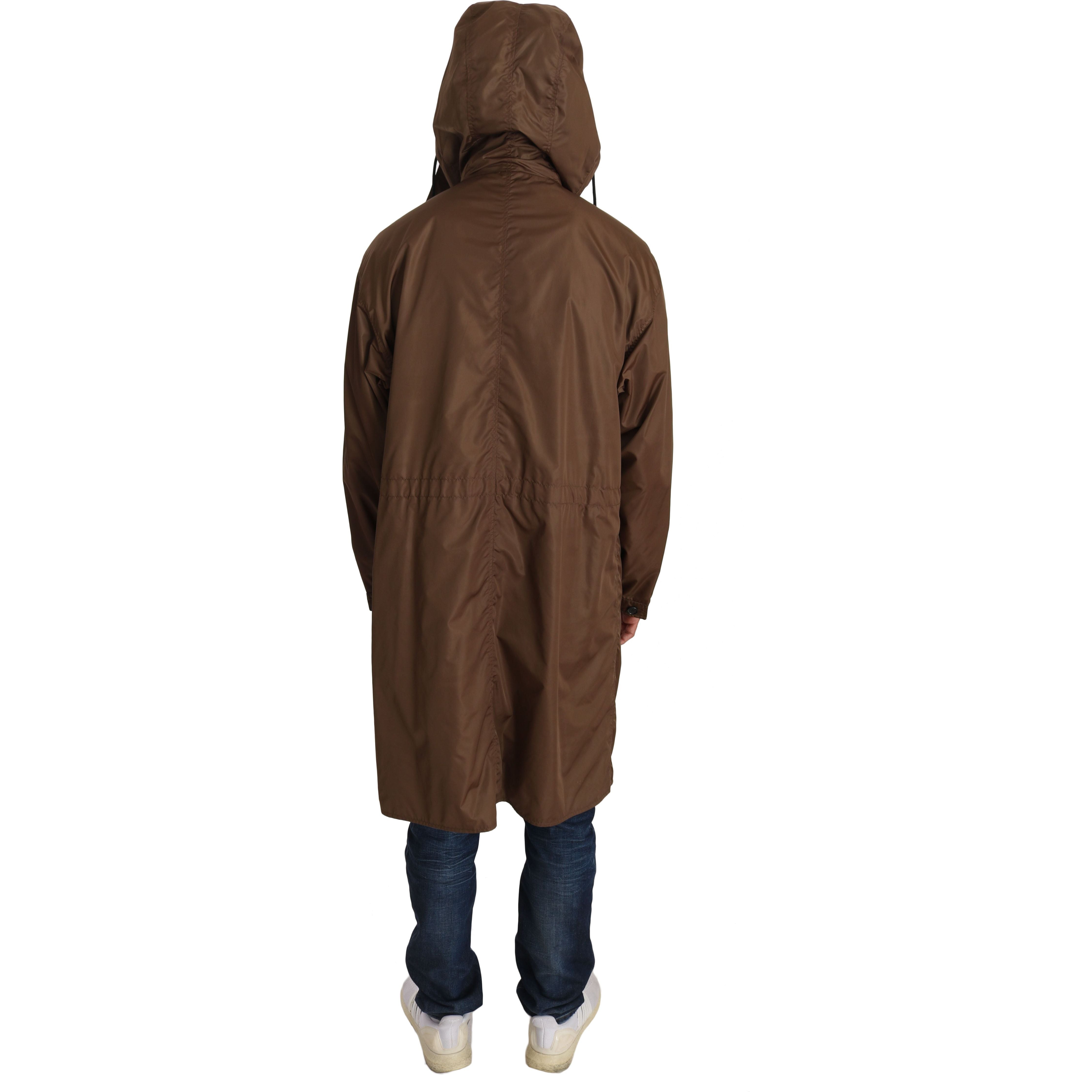 Dolce & Gabbana Black Nylon Reversible Hooded Raincoat