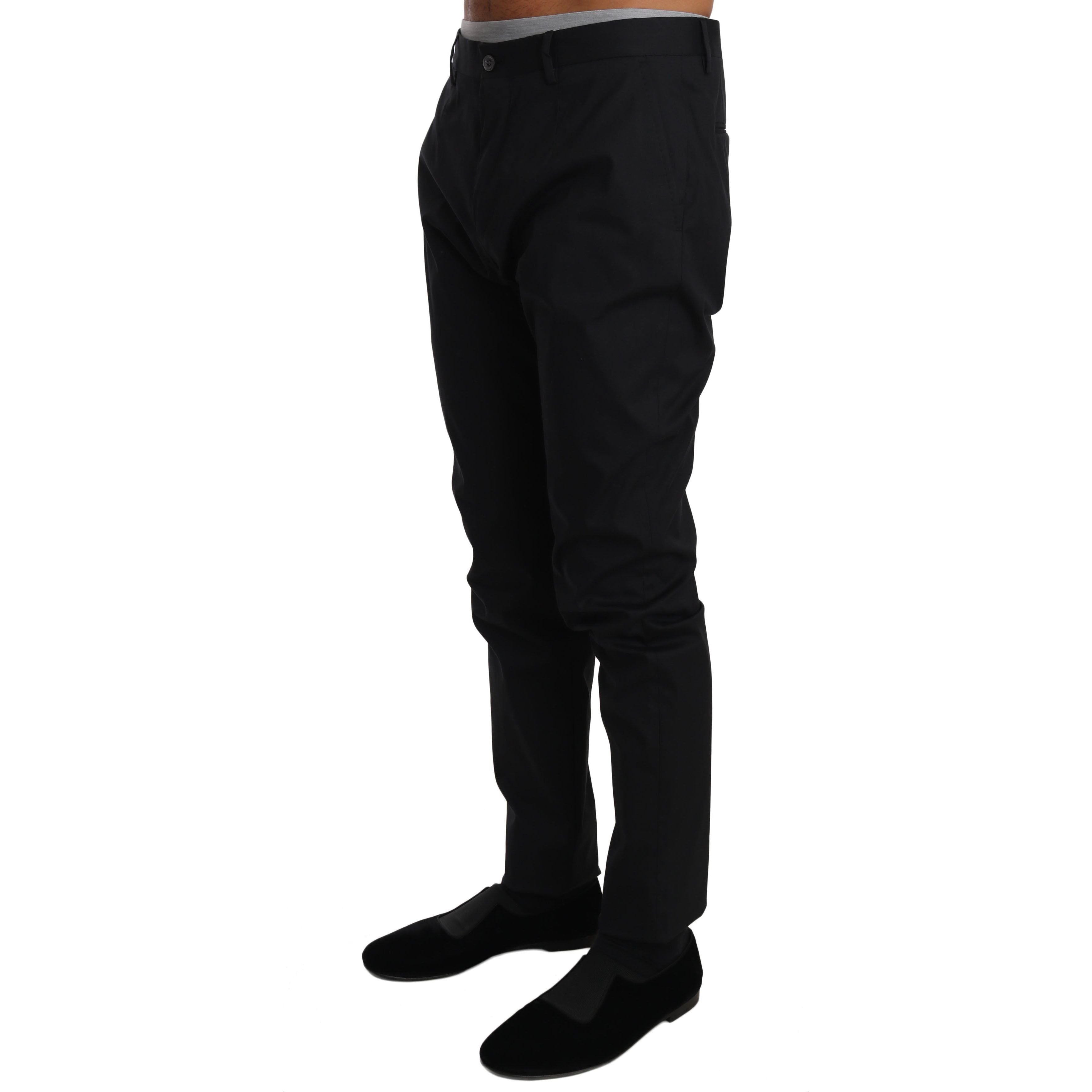 Dolce & Gabbana Black Wool-Blend Formal Trousers