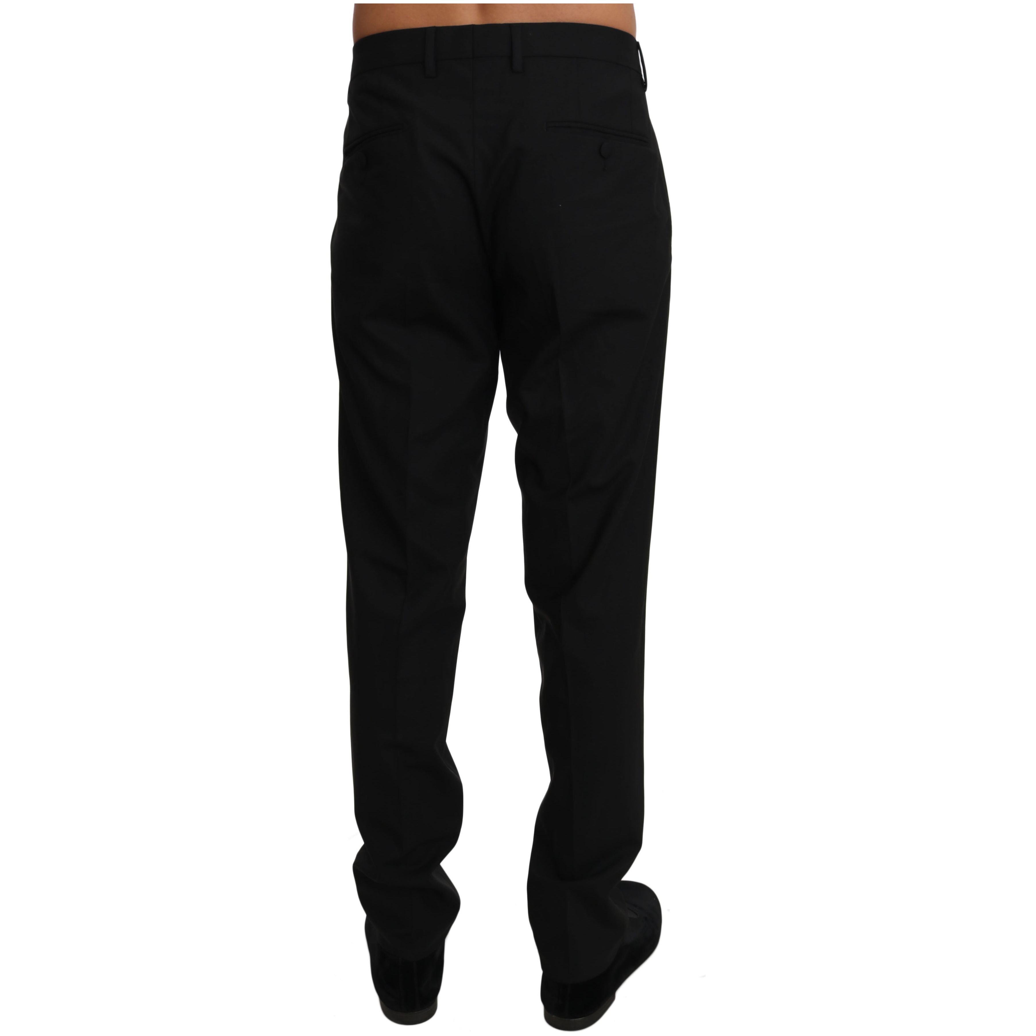 Dolce & Gabbana Black Wool Blend Formal Trousers Luxe