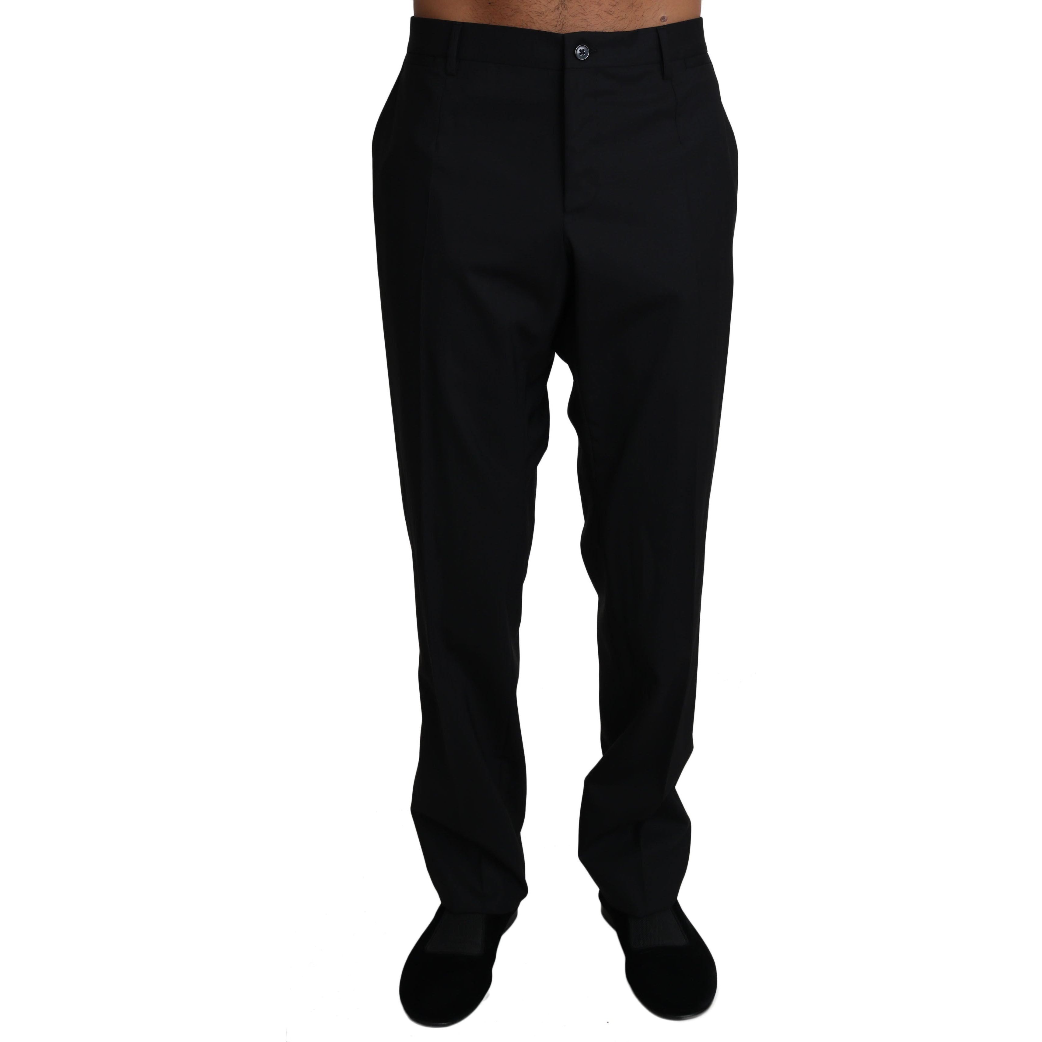 Dolce & Gabbana Black Wool Blend Formal Trousers