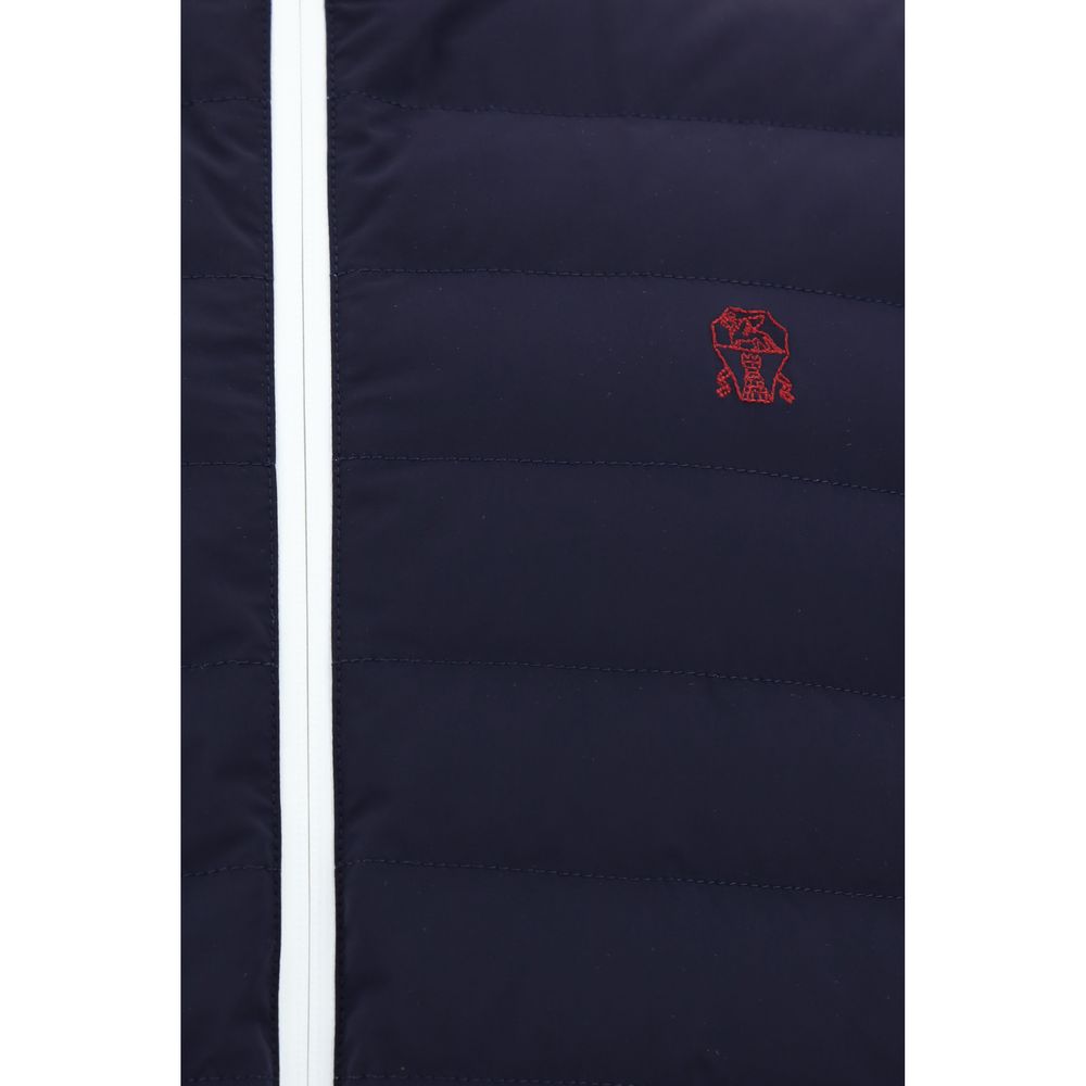 Brunello Cucinelli Navy Down Vest for Effortless Sophistication