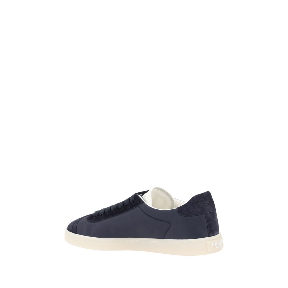 Prada White Leather Logoed Sneakers Crafted in Luxurious Leather