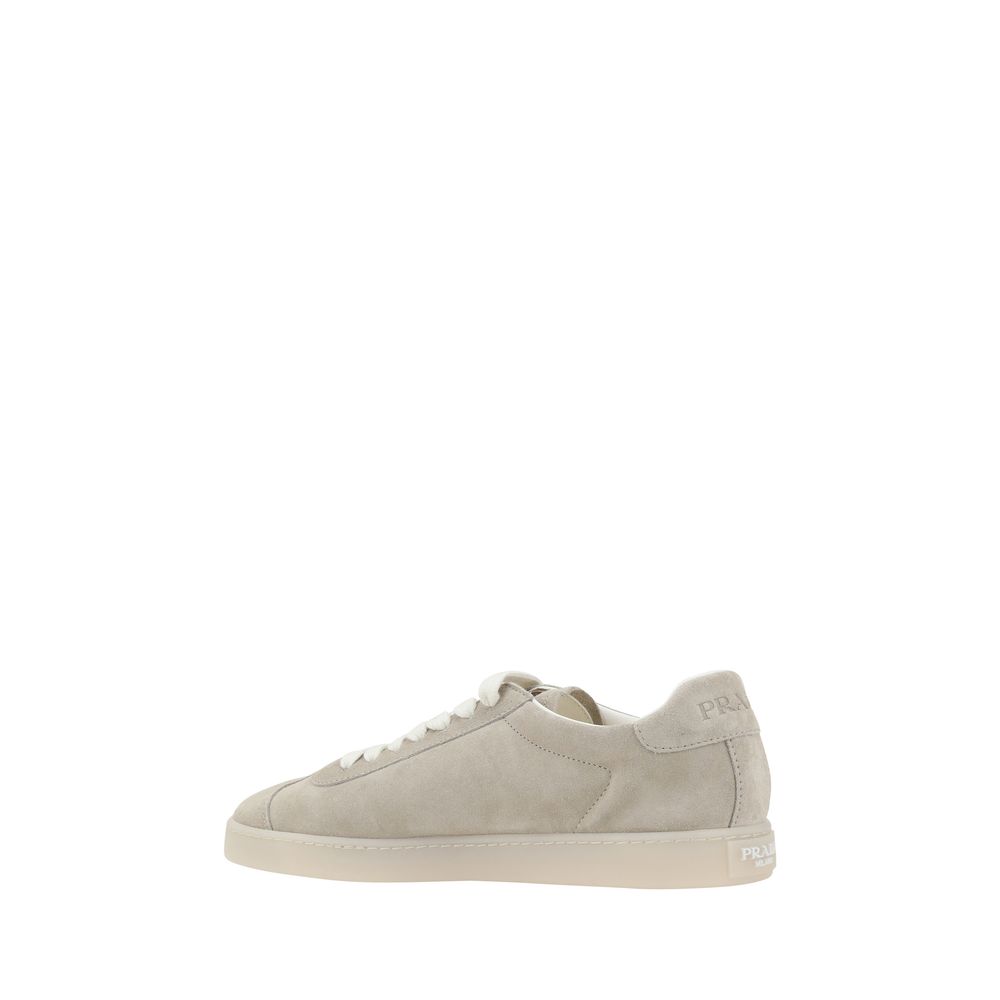 Prada Beige Suede Sneakers: Effortless Luxury Footwear Experience