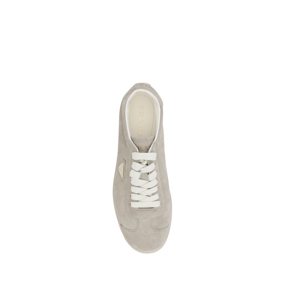 Prada Beige Suede Sneakers: Effortless Luxury Footwear Experience