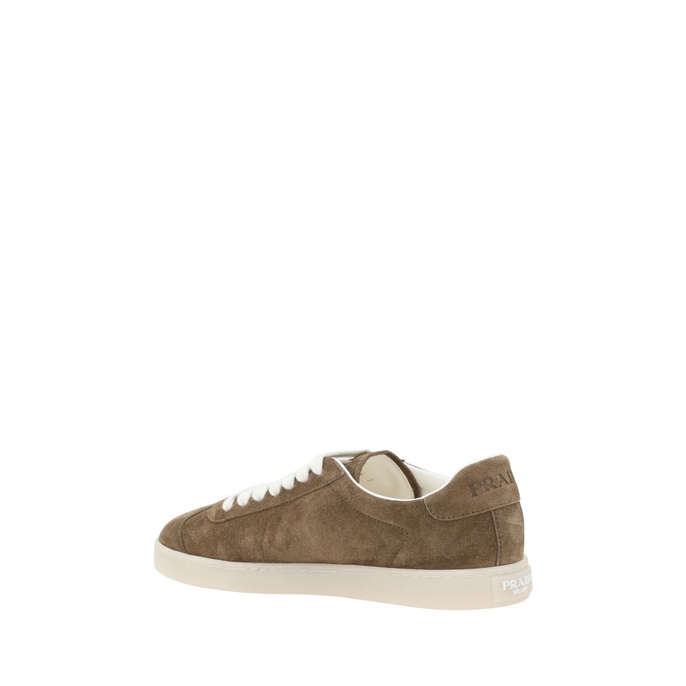 Prada Grey Suede Sneakers for Effortless Luxury Style