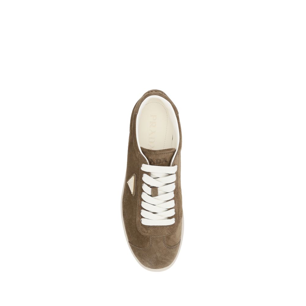 Prada Grey Suede Sneakers for Effortless Luxury Style