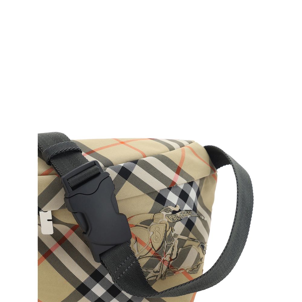 Burberry Beige Canvas Fanny Pack in Iconic Check Design