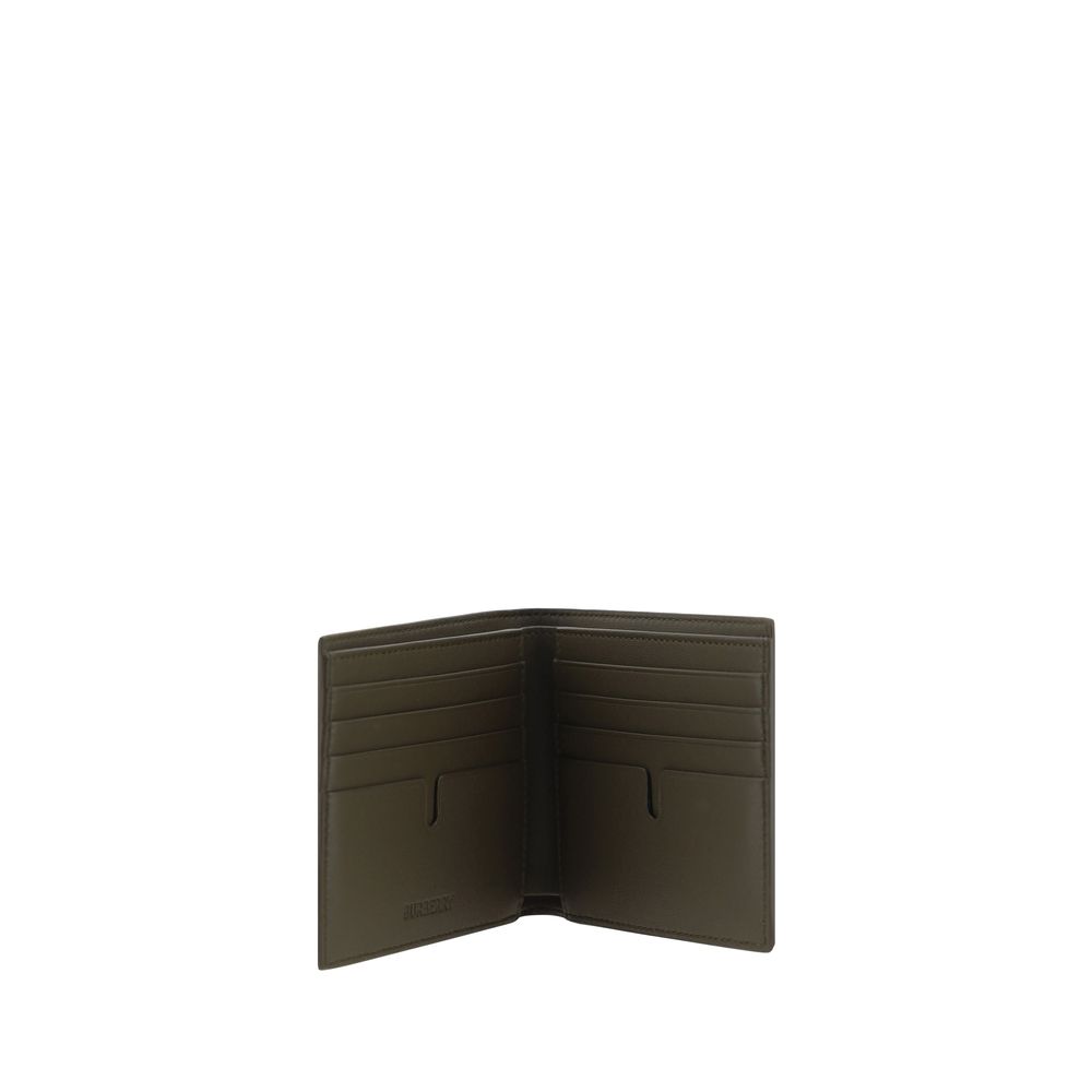Burberry Beige Leather Wallet in Iconic Check with Timeless Elegance