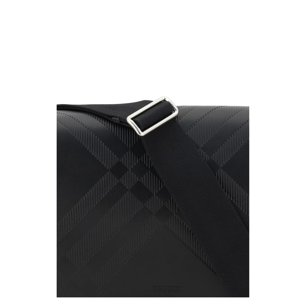 Burberry Beige Leather Messenger Shoulder Bag with Iconic Elegance