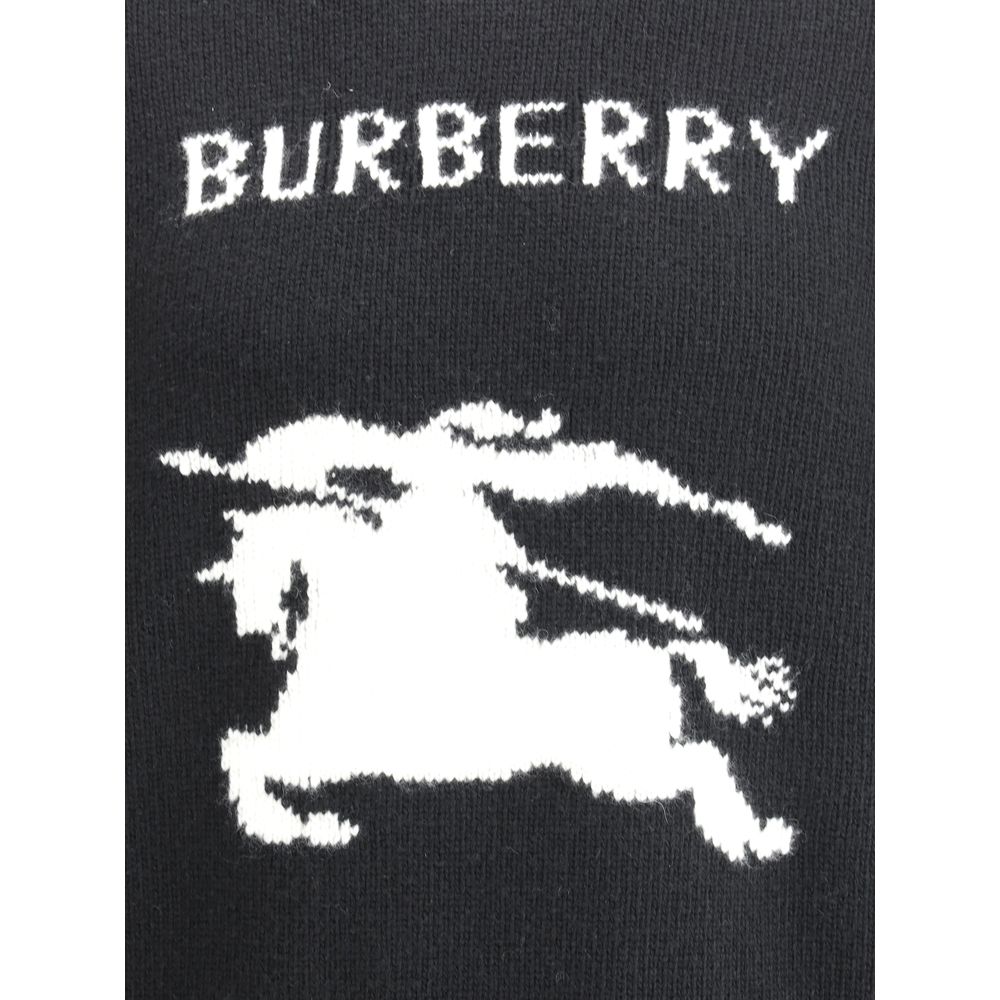 Burberry Beige Luxurious Wool Equestrian Knight Logo Sweater