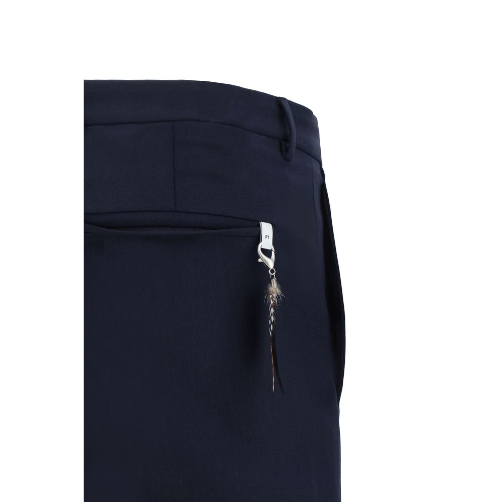 PT Pantaloni TORINO Red Fleece Wool Pants - Timeless Elegance Redefined