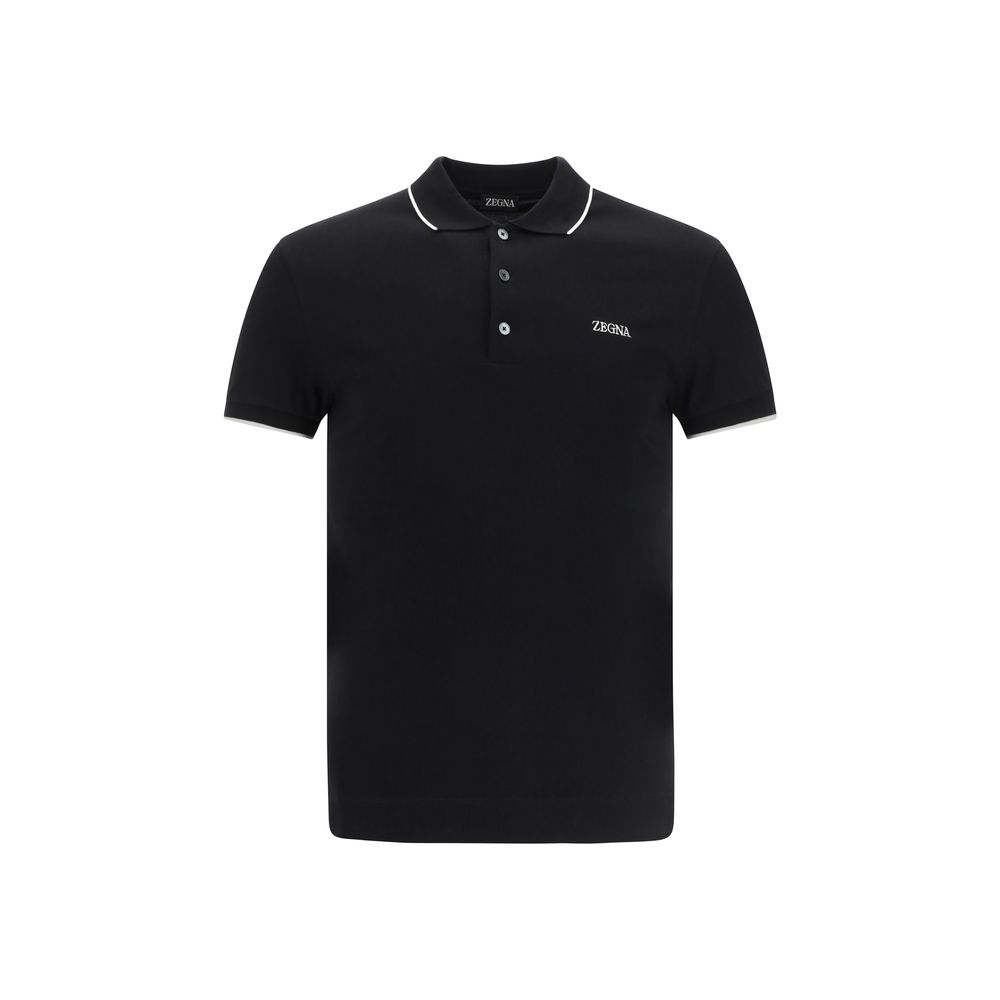 ZEGNA Navy Cotton Polo Shirt - Timeless Elegance and Comfort