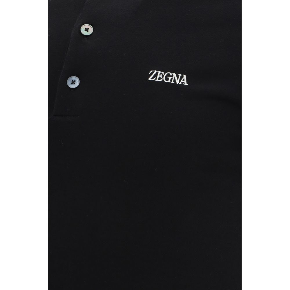 ZEGNA Navy Cotton Polo Shirt - Timeless Elegance and Comfort