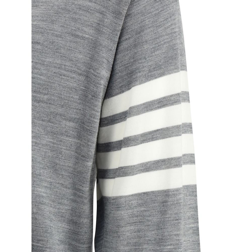 Thom Browne Grey Premium Fleece Wool Cardigan