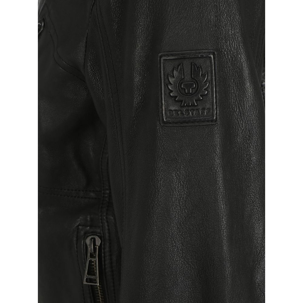 Belstaff Black Lambskin V Racer Jacket - Timeless Elegance