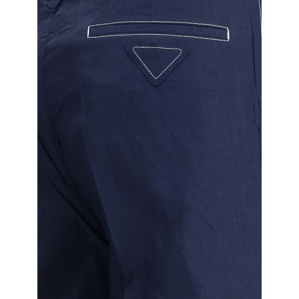 Prada Beige Linen Pants for Effortless Elegance and Comfort