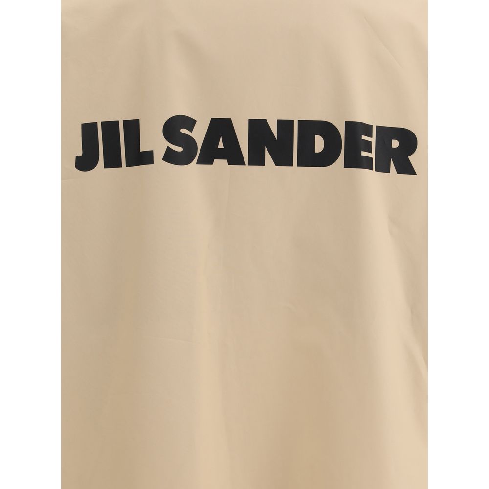 Jil Sander Black Cotton Jacket with Monogram for Elevated Style
