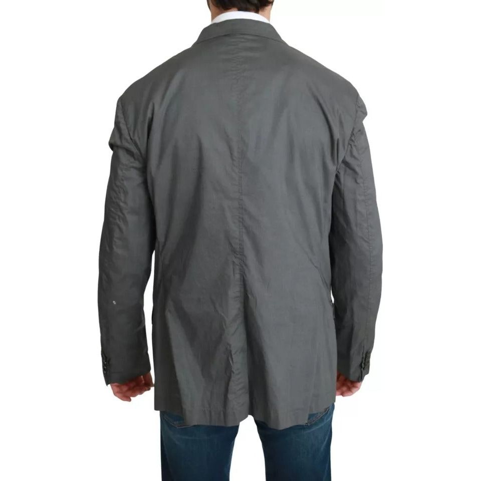 Dolce & Gabbana Gray Cotton Single Breasted Formal Blazer