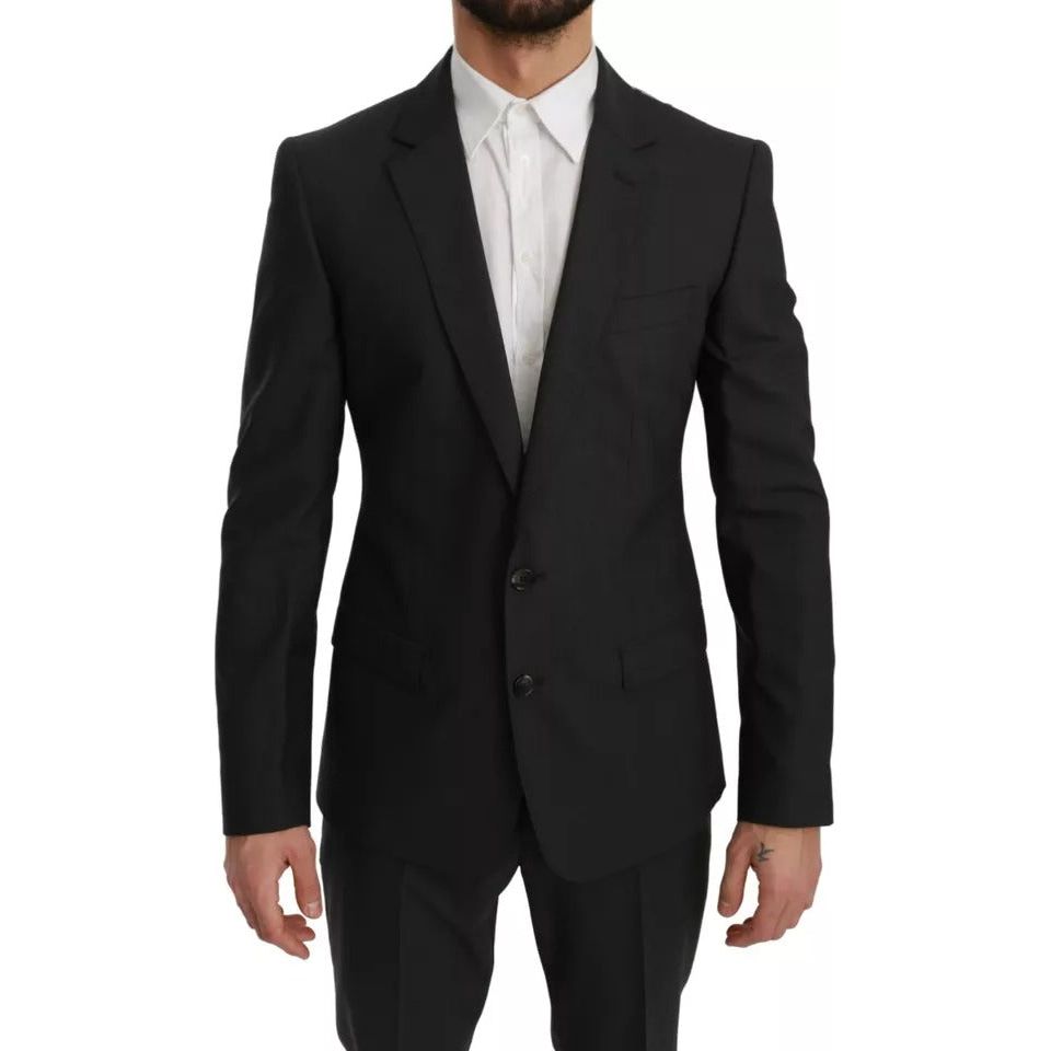 Dolce & Gabbana Gray Wool Slim Fit 2 Piece MARTINI Suit