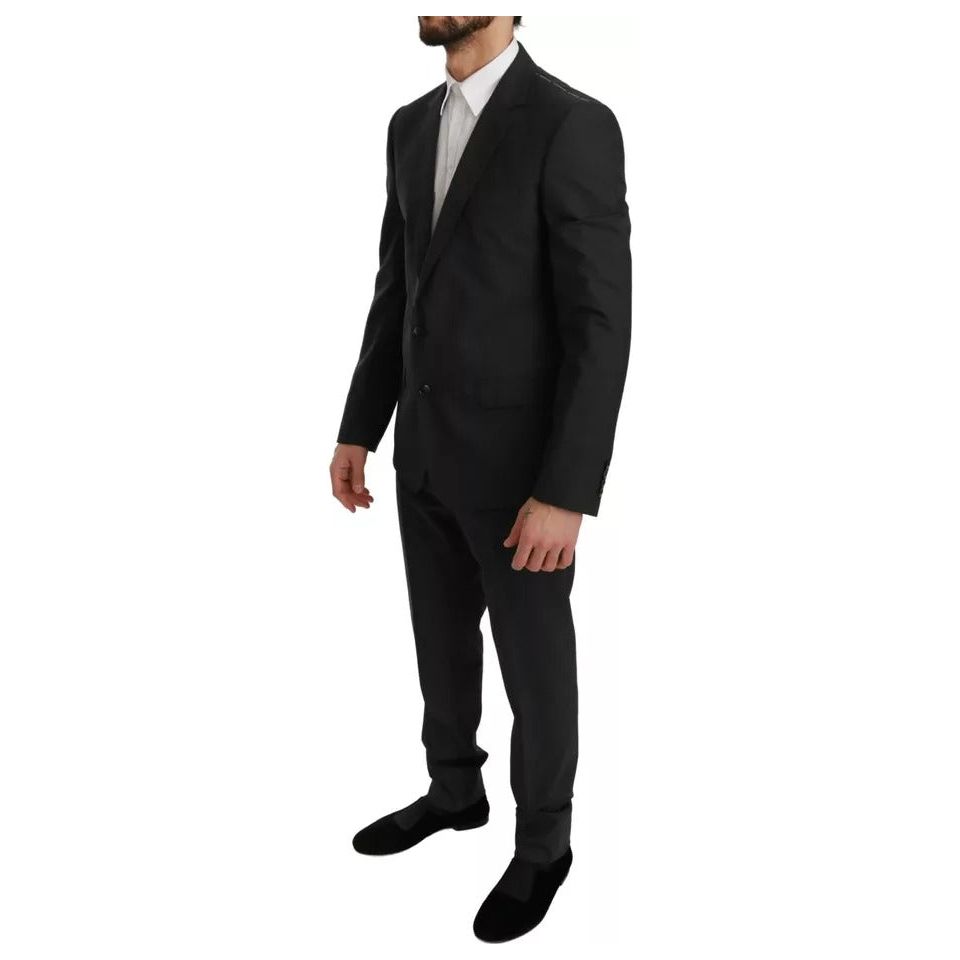 Dolce & Gabbana Gray Wool Slim Fit 2 Piece MARTINI Suit