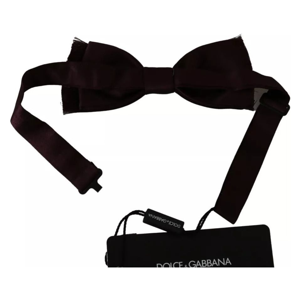 Dolce & Gabbana Bordeaux Red Silk Solid Classic Bowtie