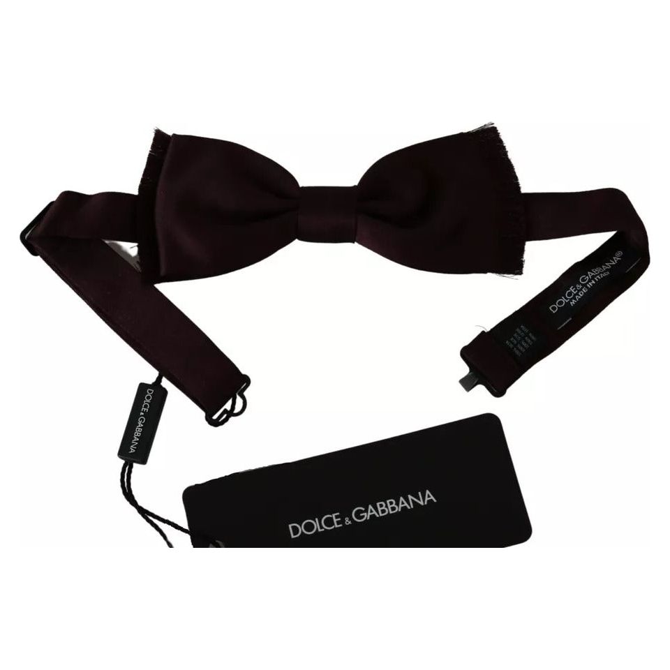 Dolce & Gabbana Bordeaux Red Silk Solid Classic Bowtie