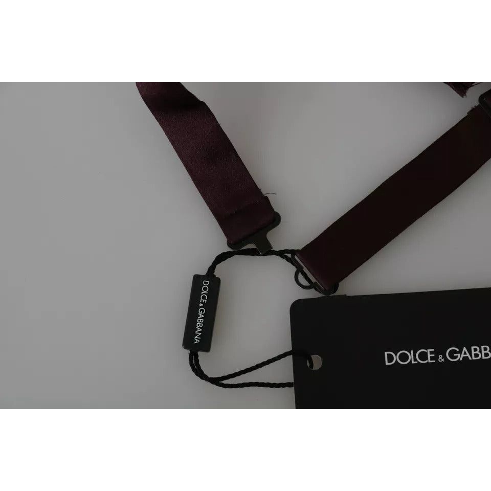 Dolce & Gabbana Bordeaux Red Silk Solid Classic Bowtie
