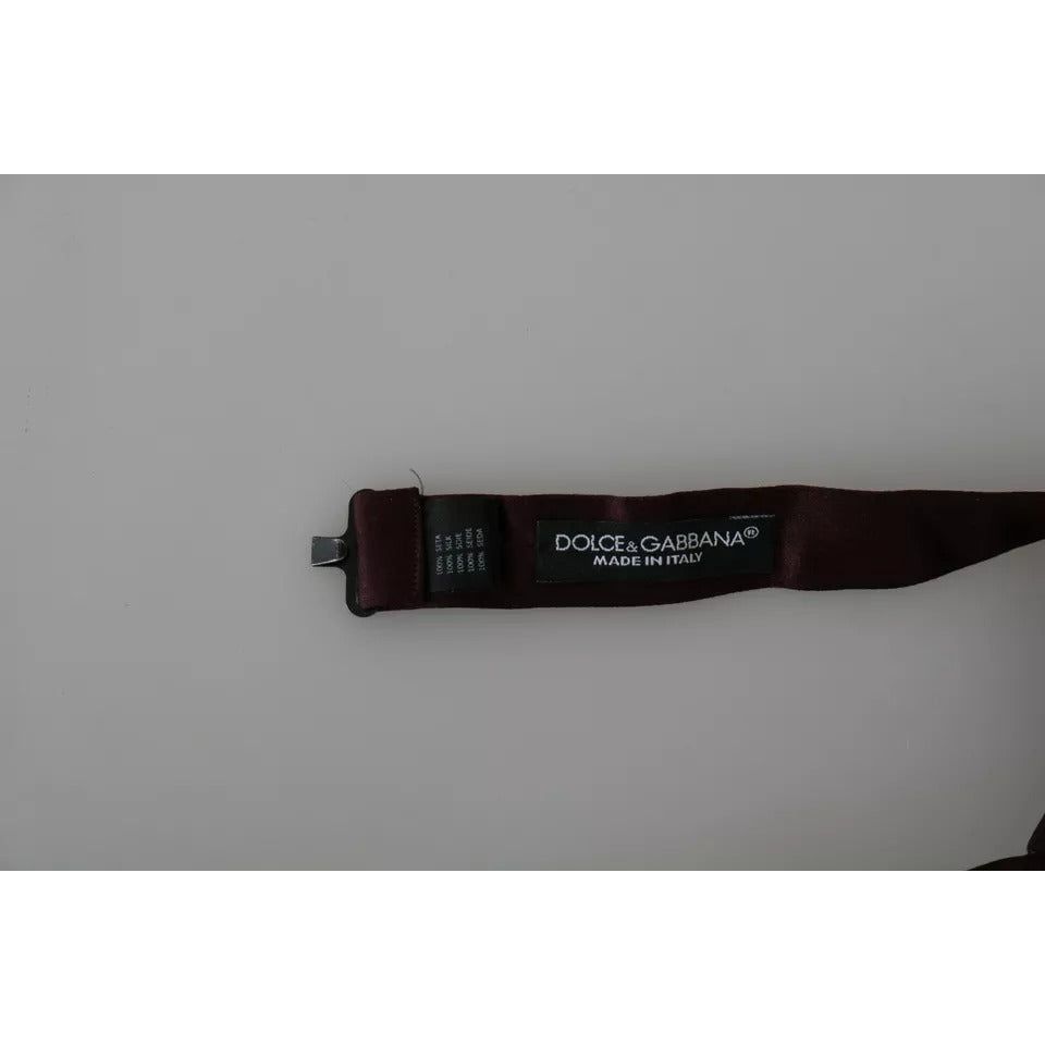Dolce & Gabbana Bordeaux Red Silk Solid Classic Bowtie