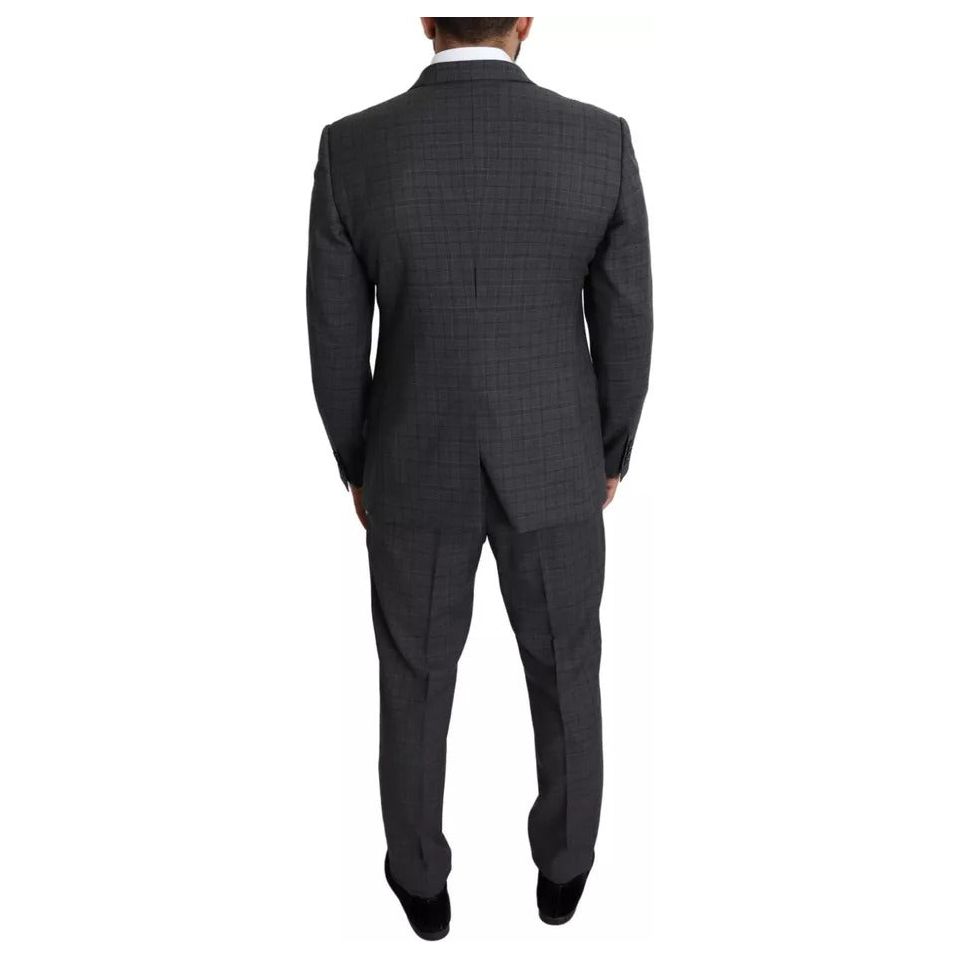 Dolce & Gabbana Gray Wool Formal 2 Piece MARTINI Suit